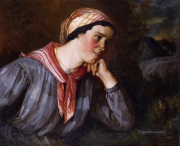  Gustav Decoraci%c3%b3n Paredes - Campesino vistiendo Madras Realismo Realista pintor Gustave Courbet
